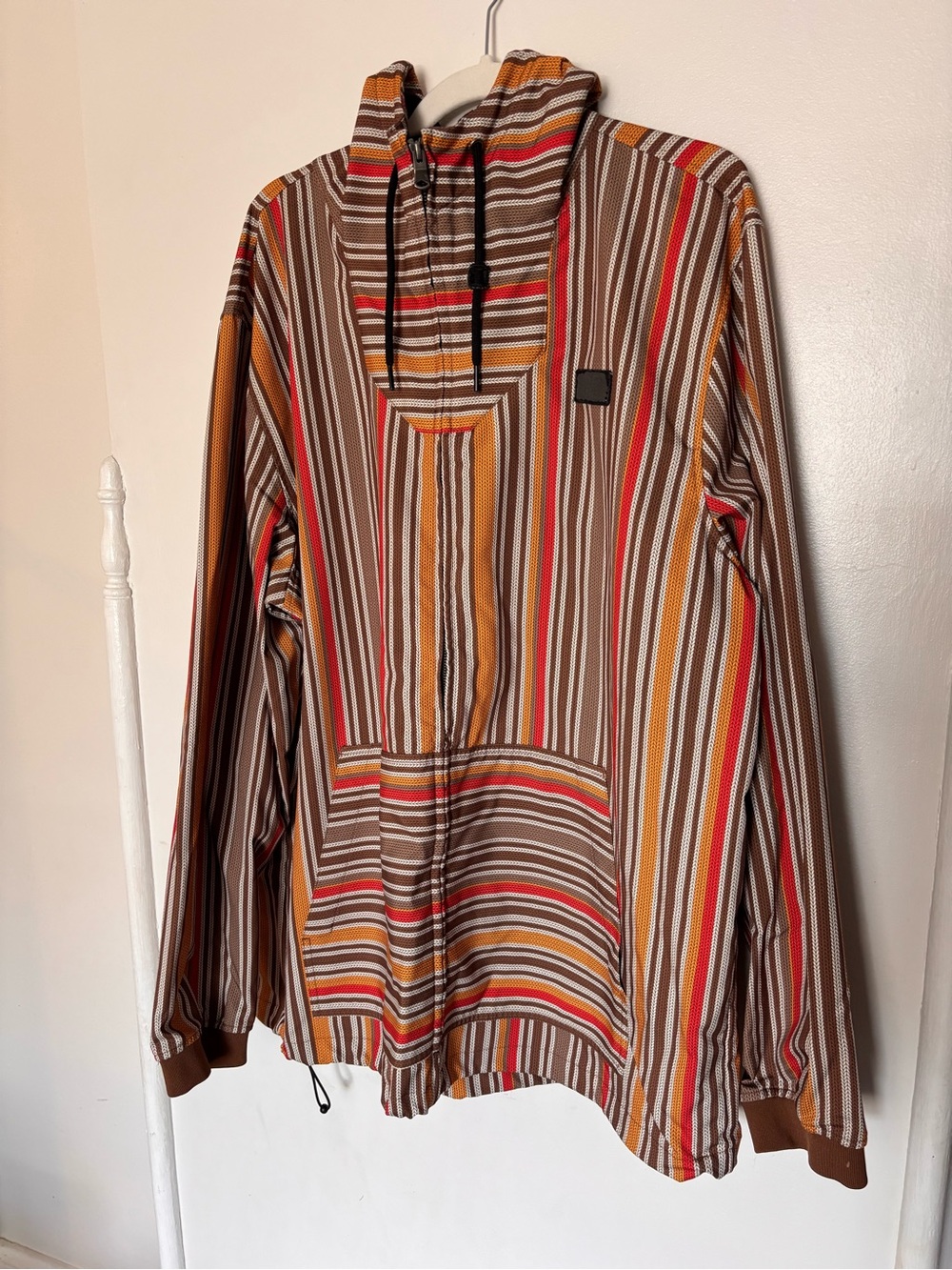 The North Face Orange/Brown Hooded Windbreaker/Rain Jacket • Size XXL